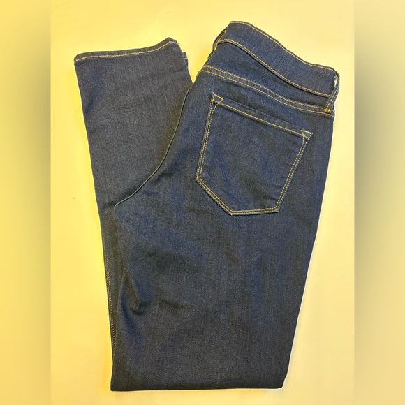 Old Navy Women's Straight Leg Mid-rise Ankle Jeans - Dark Blue women's size 10P - Picture 6 of 10